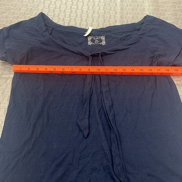 Studio II Navy Blue Tie Front Short Sleeve Tee Women’s 1X - Picture 5 of 7